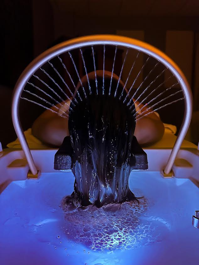 Head spa scalp therapy treatment at Aura Kampala
